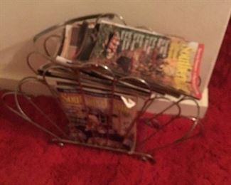 Vintage wire magazine rack