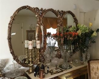 Beautiful large triple gold frame mirror