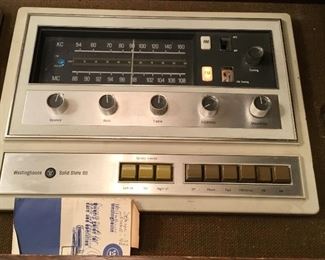 Inside of large phonograph/stereo