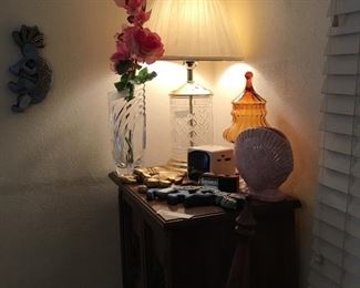 Lamp, and decor on night stand