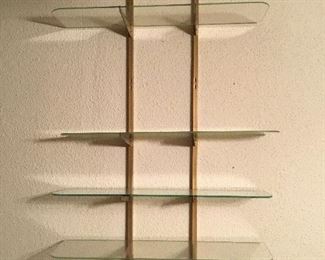 Glass adjustable shelving unit