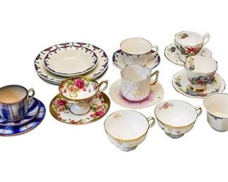 5. Collection of Vintage Tea Cups Saucers