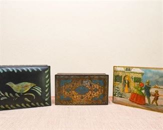 4. Lot of Three 3 Decorative Tins