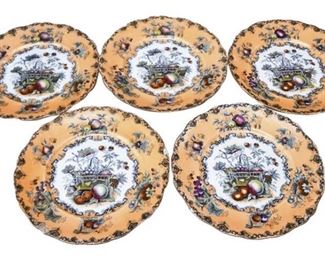 33. Set of Five 5 Antique Ceramic Decorative Plates