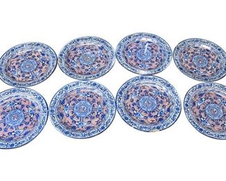 34. Set of Eight 8 Antique Ceramic Decorative Plates