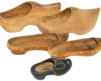 60. Group of Five 5 Wooden Clogs