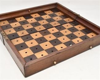 81. Portable Antique Folding Chess Gaming TableBoard