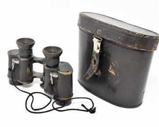 85. Antique Pair OIGEEGermany Binoculars wLeather Case