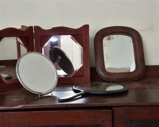 116. Small Collection Vanity Shaving Mirrors wHand Held