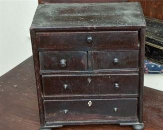 117. Small Mahogany Doll Furniture Dresser wDrawers