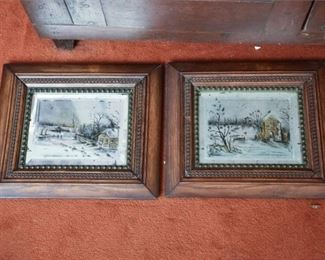 121. Pair of Framed Winter Genre Scenes