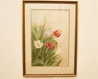 131. Watercolor Still Life Signed L.Y.