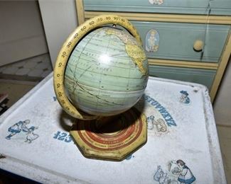 134. Small Vintage Globe with Zodiac Detail