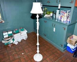 191. Vintage Painted White Floor Lamp