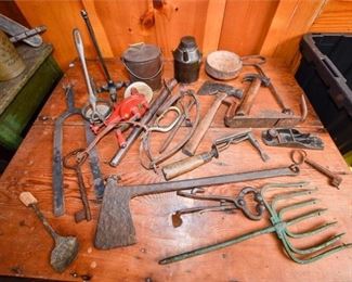 202. Large Mixed Lot Vintage Farm Garden Tools