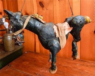 229. Vintage Childrens Paper Mache Horse Puppet