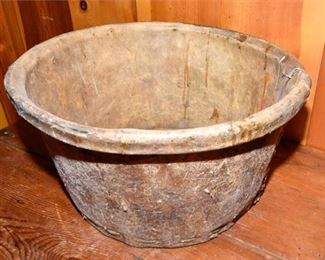 235. Unique Antique Stretched Hide Bucket