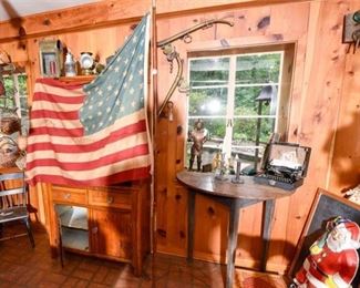 243. Nice Large 48 Star US Flag wPole Stand