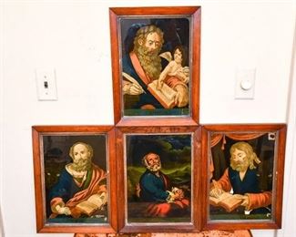 263. Grouping of Four 4 Prints Depicting Saints