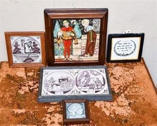 264. Grouping of Hand Painted Antique Tiles