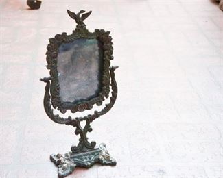 266. Antique Mirror with Cast Iron Frame