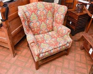 274. Vintage Chippendale Style Wing Back Armchair