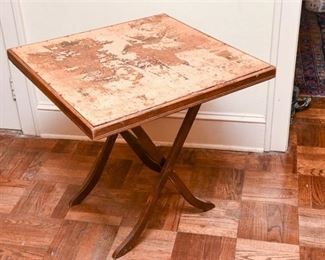 279. Vintage Oak Folding Legs Game Table