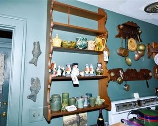 282. Primitive Country Wood Kitchen Wall Shelf