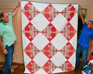 326. Modern Hand Made Geometric Pattern QuiltThrow Blanket