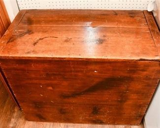 334. Large Antique Pine Wood Bin or Storage Chest