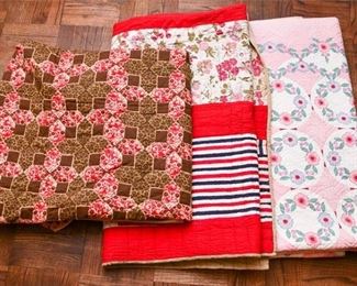 336. Three 3 Smaller Hand Made QuiltsBlankets