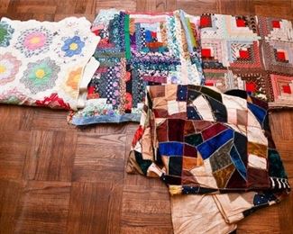 337. Mix of Hand Made Older Quilts Blankets