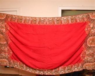 339. Hand Made Indian Embroidered Silk Satin Throw Blanket