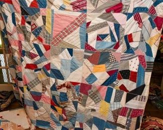 346. Two 2 Antique Hand Made Quilts wPatchwork Panels