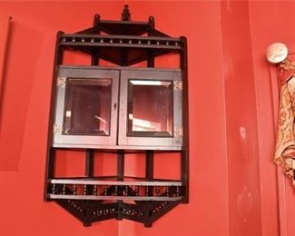 355. Late Victorian Wooden Corner Cabinet Shelf