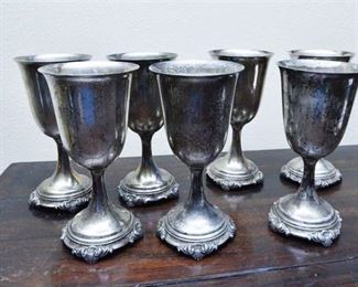 2. Seven 7 Solid STERLING SILVER Wine Goblets