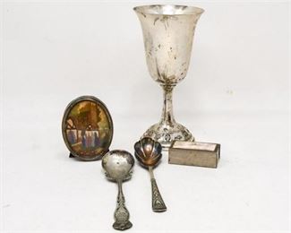 11. Sterling Silver Objects wGobletFrameSpoons