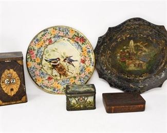 13. Antique Decorative Tin Boxes Trays