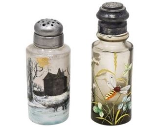 30. Two 2 Antique Hand Painted Shakers