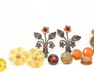 84. Vintage Drawer Pulls Curtain Retainers