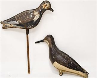 96. Two Painted Metal Folk Art Birds