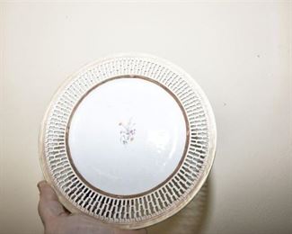 120. Reticulated Porcelain Plate with Floral Detail