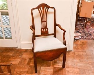 160. Antique Stained Oak Federal Style Armchair