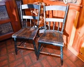 172. Pair Antique Country Side Chairs