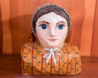 266. Folk Art Style PapierMache Bust