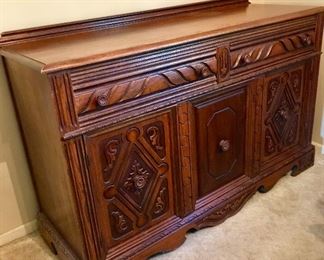 Hand carved buffet server