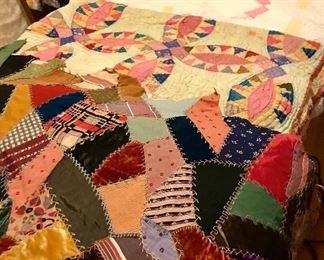 2 Crazy Quilts and other hand made quilts