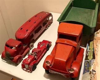 Old toy trucks