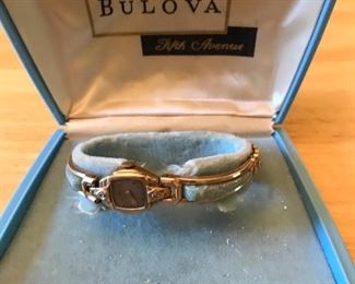 Bulova watch and case