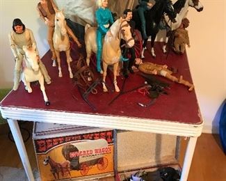Johnny West covered wagon play set with figures and box